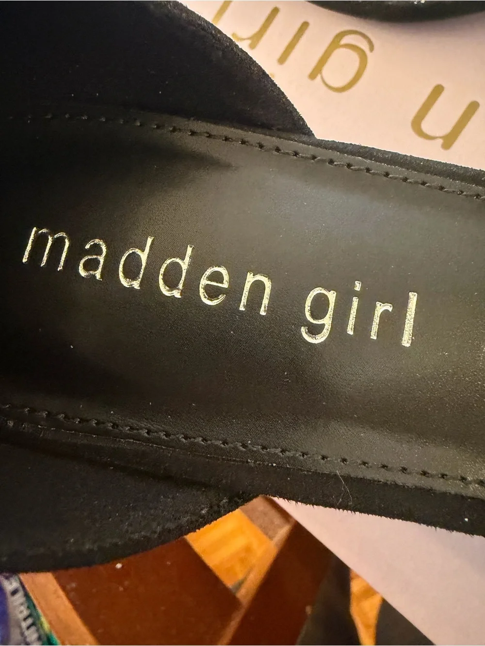 Madden Girl Black Suede Ankle-Strap Block Heel Sandals